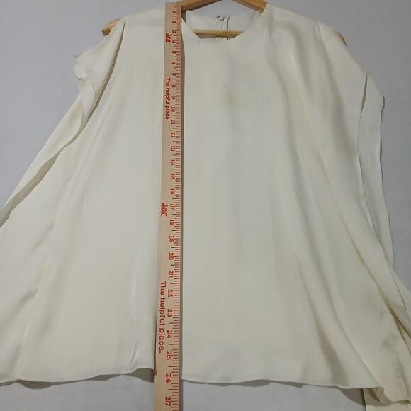 LILYSILK Shirt Womens XL White 100% Mulberry Silk Sleeveless Blouse Top Flaw - Picture 9 of 10